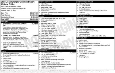 2021 Jeep Wrangler Unlimited Sport Altitude