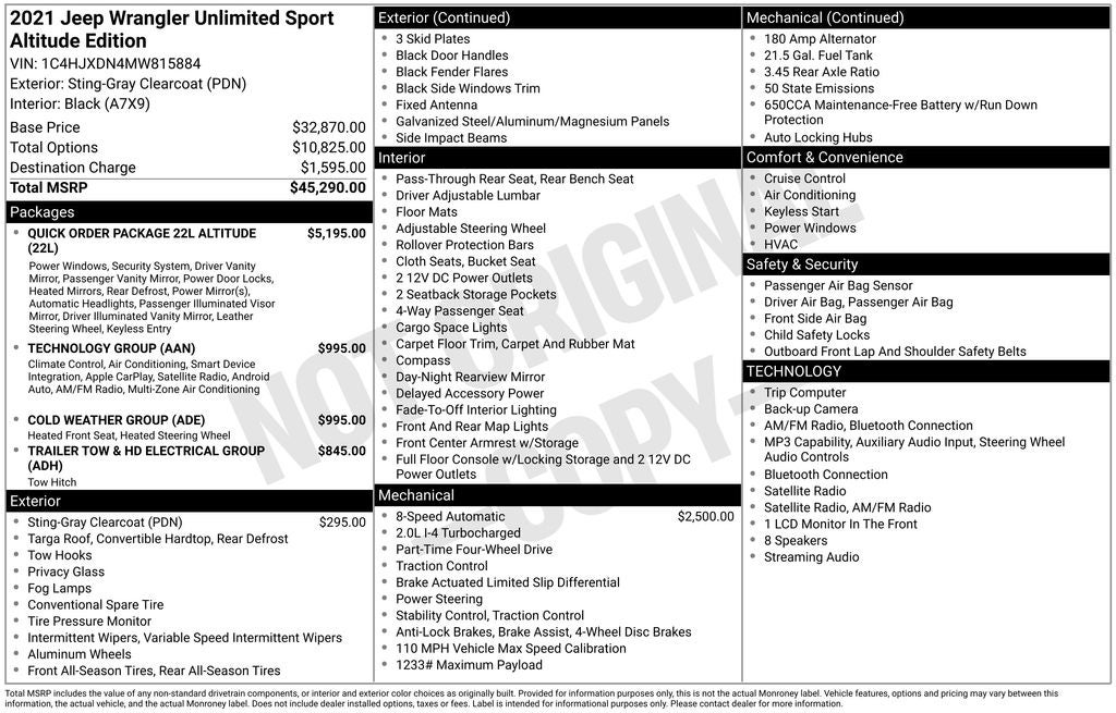 2021 Jeep Wrangler Unlimited Sport Altitude