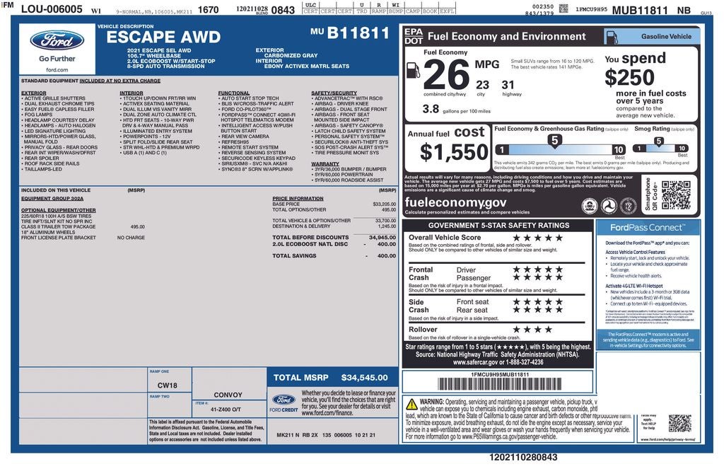 2021 Ford Escape SEL