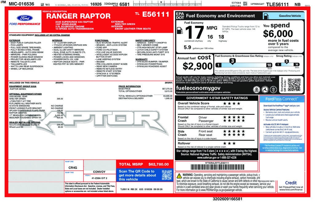 2026 Ford Ranger Raptor