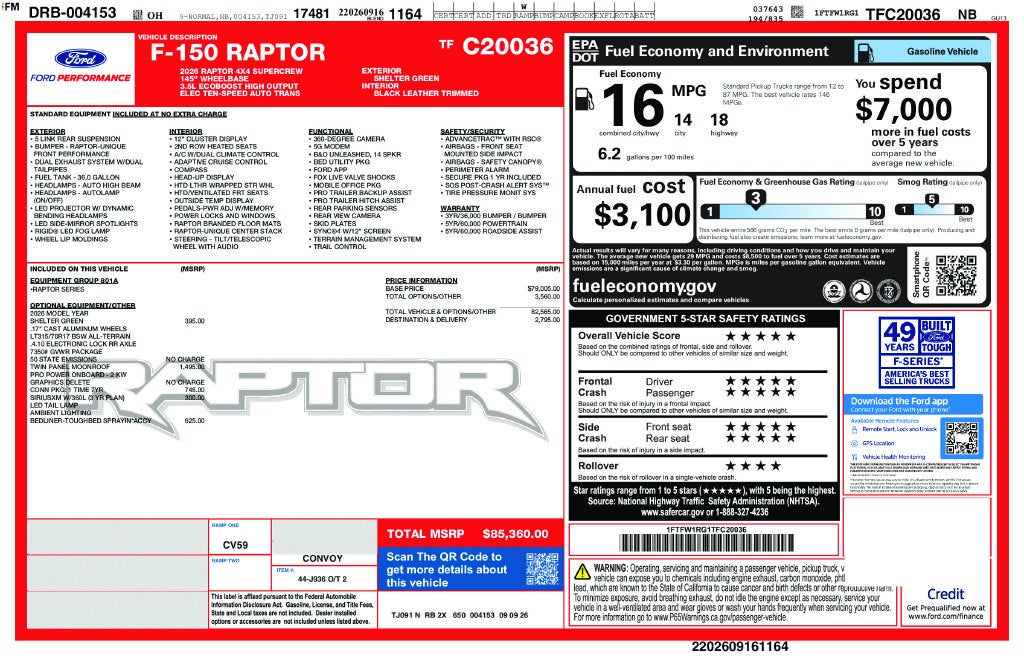 2026 Ford F-150 Raptor