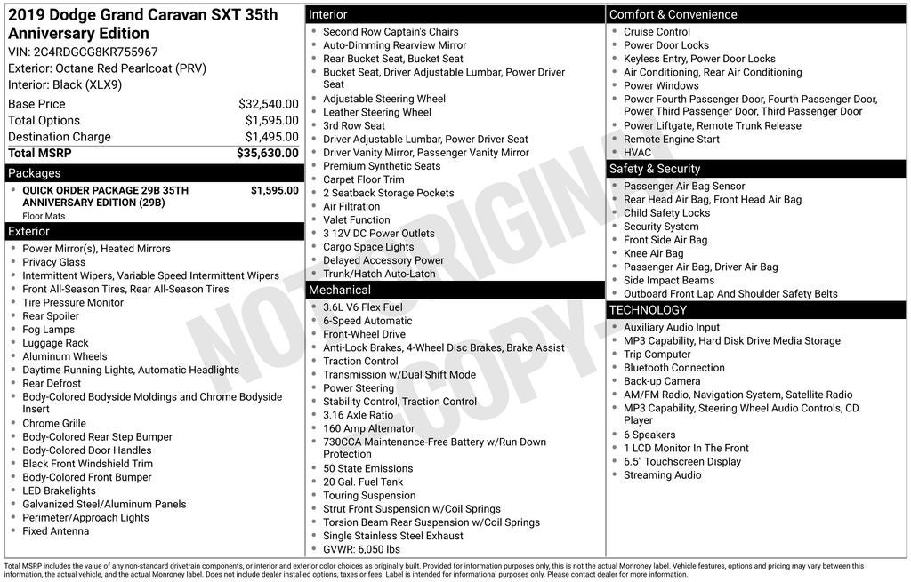 2019 Dodge Grand Caravan SXT