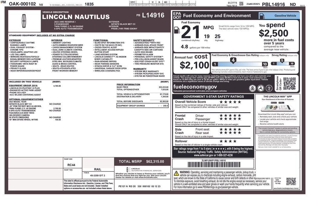 2023 Lincoln Nautilus Reserve