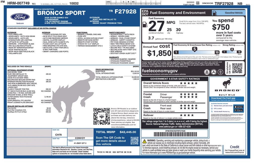 2026 Ford Bronco Sport Outer Banks