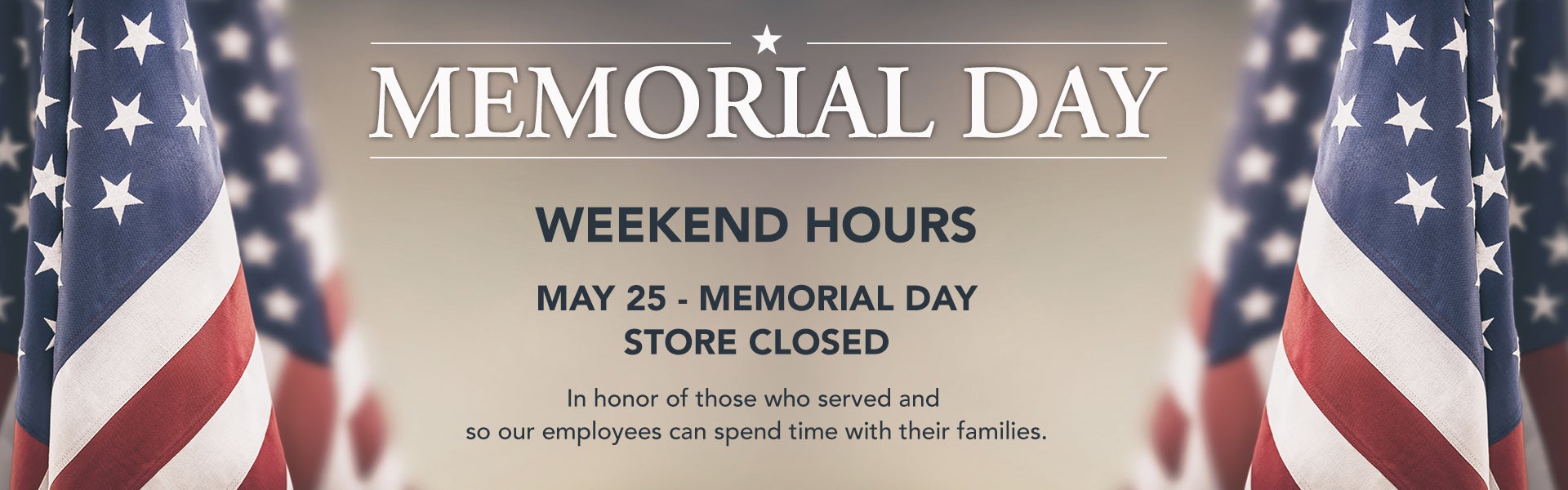 Memorial Day Hours
