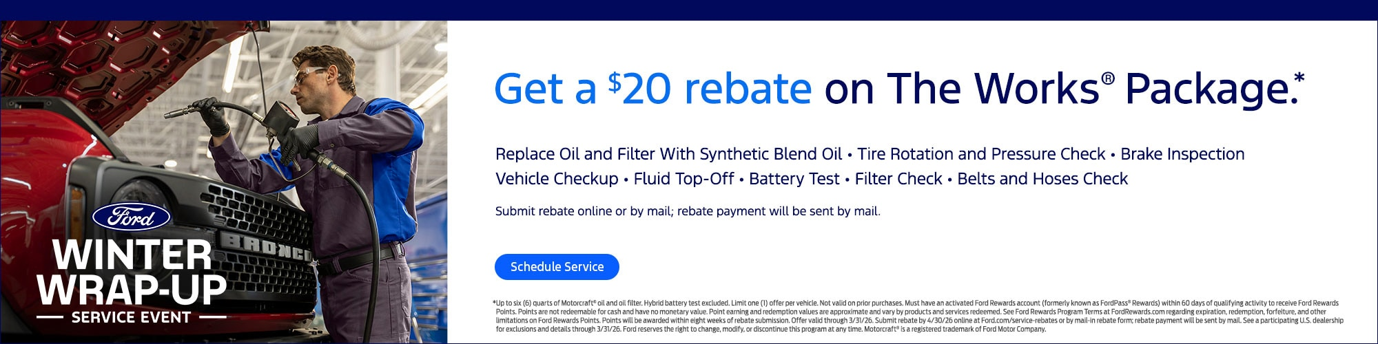 $20 Rebate on the Works Package at Kayser Ford of Sauk City in Sauk City WI